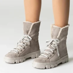 Lace up bootie with merino warm lining