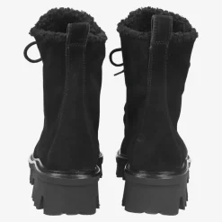 Lace-up bootie with warm lining