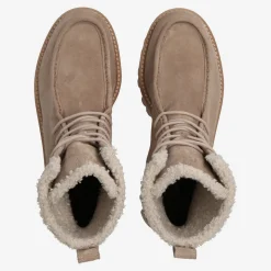 Lace-up bootie with warm lining