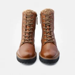 Lace-up bootie with warm lining