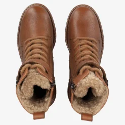 Lace-up bootie with warm lining