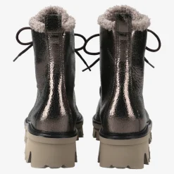 Lace-up bootie with warm lining